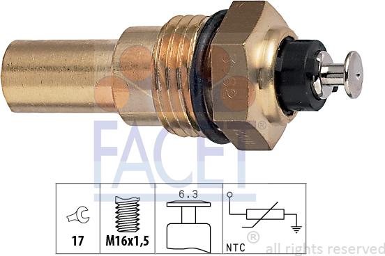 FACET 7.3062 - Датчик, температура охолоджуючої рідини avtolavka.club