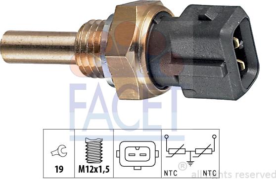 FACET 7.3192 - Датчик, температура охолоджуючої рідини avtolavka.club