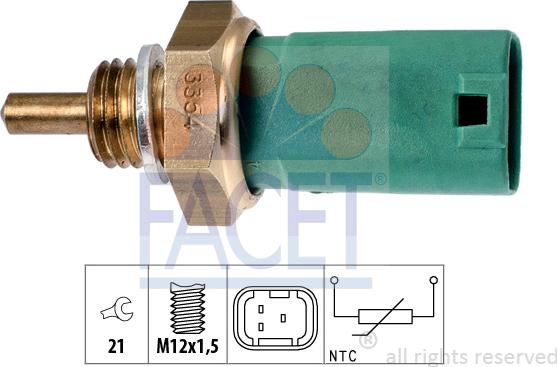 FACET 7.3354 - Датчик, температура охолоджуючої рідини avtolavka.club