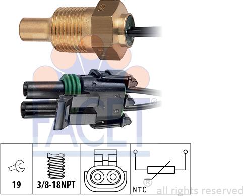 FACET 7.3307 - Датчик, температура охолоджуючої рідини avtolavka.club