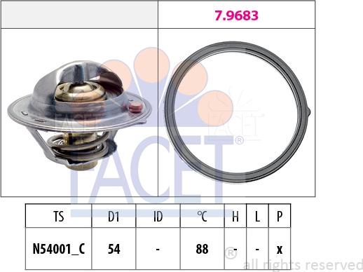 FACET 7.7997 - Термостат, охолоджуюча рідина avtolavka.club