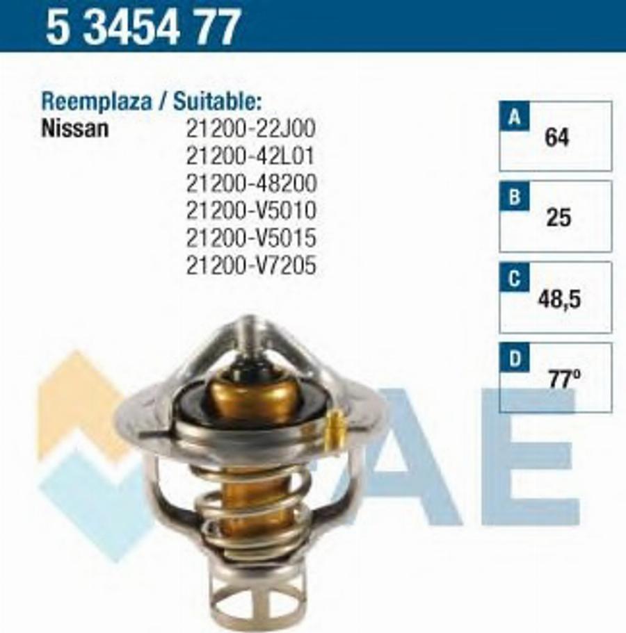 FAE 5345477 - Термостат, охолоджуюча рідина avtolavka.club