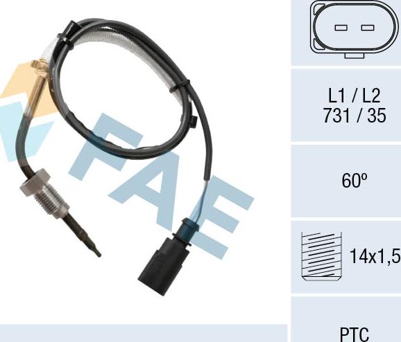 FAE 68056 - Датчик, температура вихлопних газів avtolavka.club