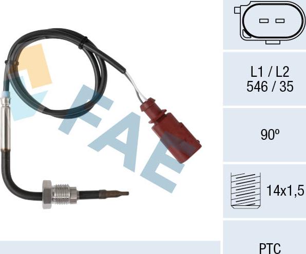 FAE 68016 - Датчик, температура вихлопних газів avtolavka.club