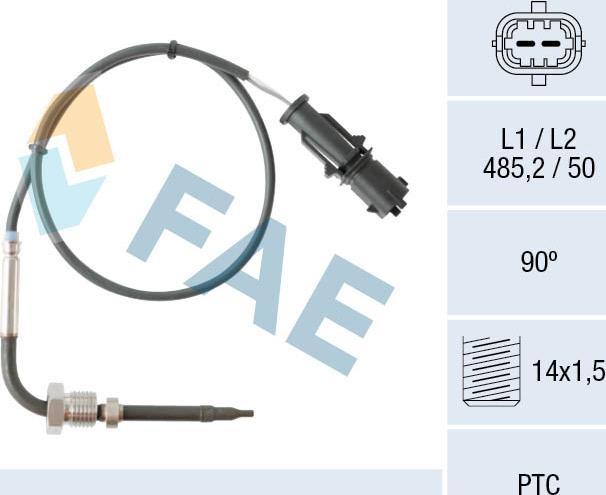 FAE 68080 - Датчик, температура вихлопних газів avtolavka.club