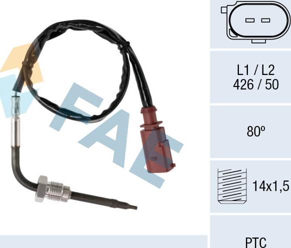 FAE 68036 - Датчик, температура вихлопних газів avtolavka.club