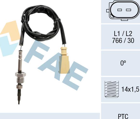 FAE 68030 - Датчик, температура вихлопних газів avtolavka.club