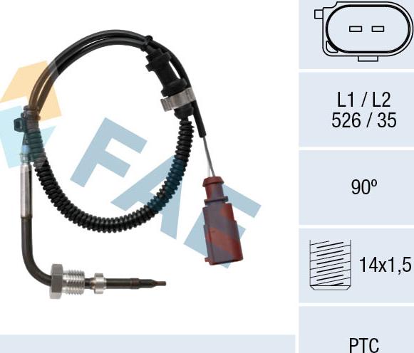 FAE 68021 - Датчик, температура вихлопних газів avtolavka.club