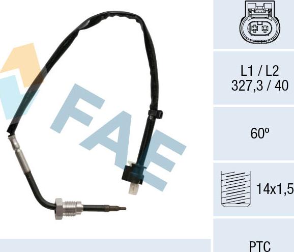 FAE 68027 - Датчик, температура вихлопних газів avtolavka.club