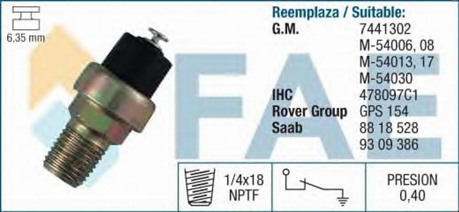 FAE 13530 - Датчик, тиск масла avtolavka.club