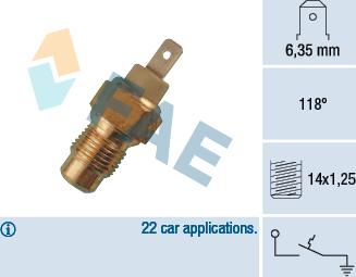 FAE 35260 - Датчик, температура охолоджуючої рідини avtolavka.club