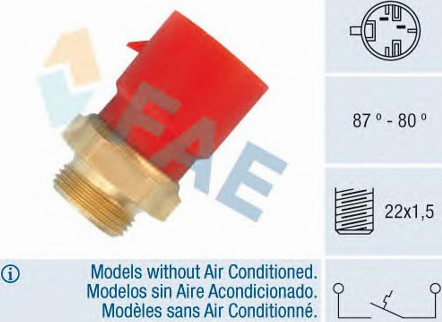 FAE 36185 - Термовимикач, вентилятор радіатора / кондиціонера avtolavka.club