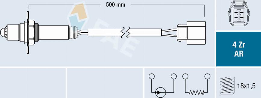 FAE 75683 - Лямбда-зонд, датчик кисню avtolavka.club
