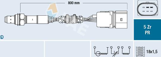 FAE 75043 - Лямбда-зонд, датчик кисню avtolavka.club