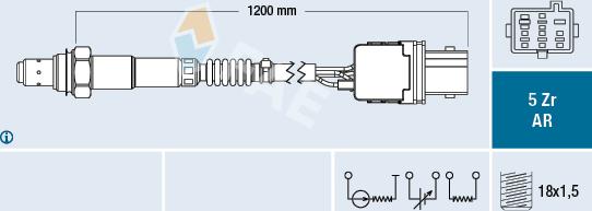 FAE 75005 - Лямбда-зонд, датчик кисню avtolavka.club