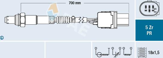 FAE 75085 - Лямбда-зонд, датчик кисню avtolavka.club