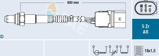 FAE 75022 - Лямбда-зонд, датчик кисню avtolavka.club