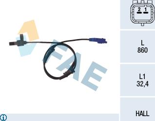 FAE 78116 - Датчик ABS, частота обертання колеса avtolavka.club
