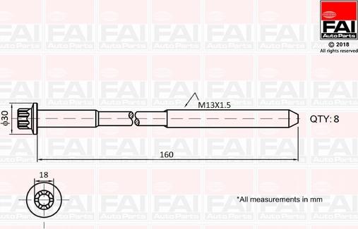 FAI AutoParts B1616 - Комплект болтів головки циліндрів avtolavka.club