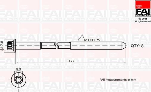 FAI AutoParts B1060 - Комплект болтів головки циліндрів avtolavka.club