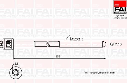 FAI AutoParts B896 - Комплект болтів головки циліндрів avtolavka.club