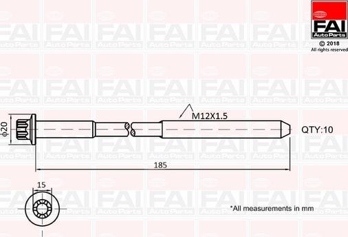 FAI AutoParts B2129 - Комплект болтів головки циліндрів avtolavka.club