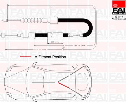 FAI AutoParts FBC0085 - Трос, гальмівна система avtolavka.club