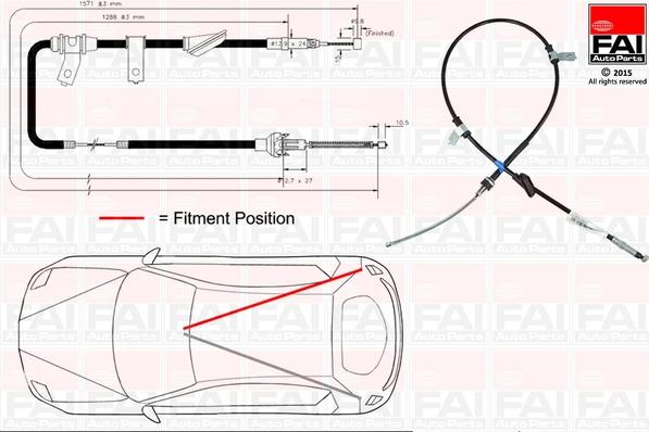 FAI AutoParts FBC0103 - Трос, гальмівна система avtolavka.club