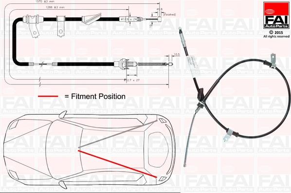 FAI AutoParts FBC0102 - Трос, гальмівна система avtolavka.club