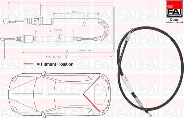 FAI AutoParts FBC0133 - Трос, гальмівна система avtolavka.club