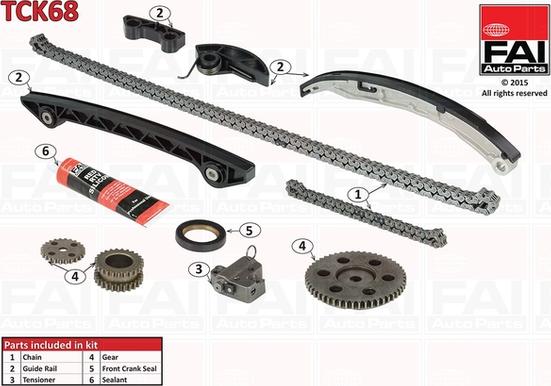 FAI AutoParts TCK68 - Комплект ланцюга приводу распредвала avtolavka.club