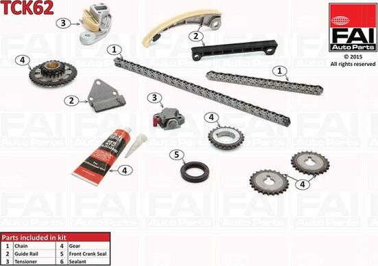 FAI AutoParts TCK62 - Комплект ланцюга приводу распредвала avtolavka.club