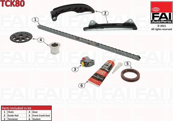 FAI AutoParts TCK80 - Комплект ланцюга приводу распредвала avtolavka.club