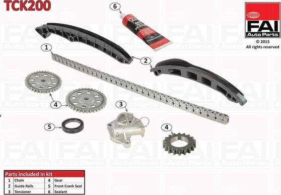 FAI AutoParts TCK200 - Комплект ланцюга приводу распредвала avtolavka.club