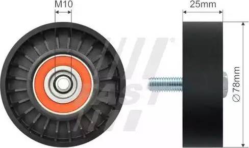 Fast FT44561 - Паразитний / провідний ролик, поліклиновий ремінь avtolavka.club
