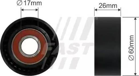 Fast FT44571 - Паразитний / провідний ролик, поліклиновий ремінь avtolavka.club