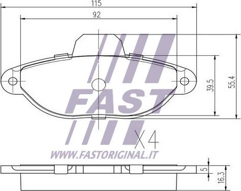 Fast FT29005 - Гальмівні колодки, дискові гальма avtolavka.club