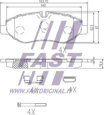 Fast FT29135 - Гальмівні колодки, дискові гальма avtolavka.club
