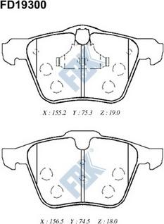 FBK FD19300 - Гальмівні колодки, дискові гальма avtolavka.club