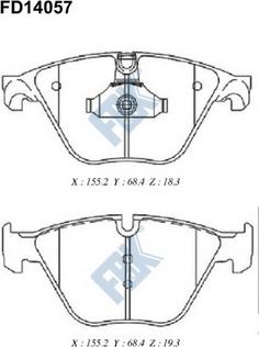 FBK FD14057 - Гальмівні колодки, дискові гальма avtolavka.club