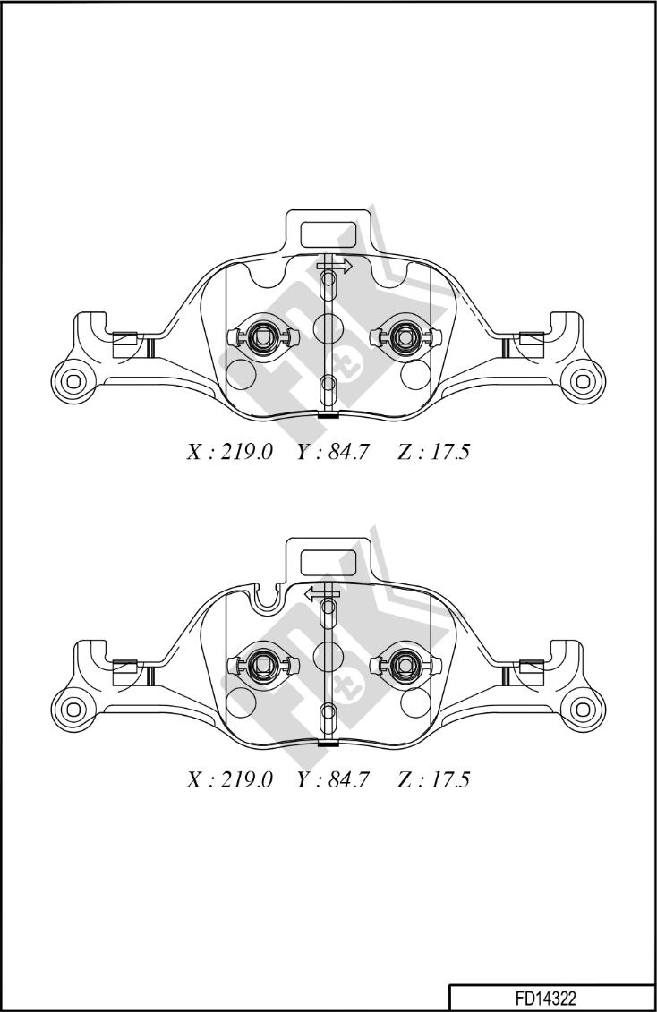 FBK FD14322 - Гальмівні колодки, дискові гальма avtolavka.club