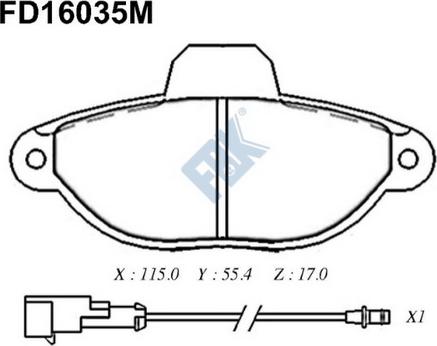 FBK FD16035M - Гальмівні колодки, дискові гальма avtolavka.club