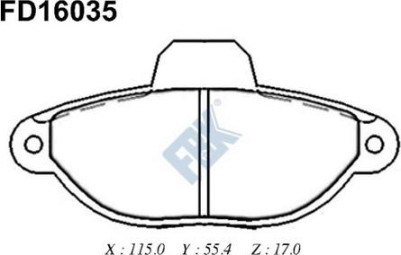 FBK FD16035 - Гальмівні колодки, дискові гальма avtolavka.club