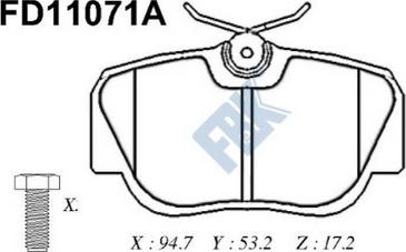 FBK FD11071A - Гальмівні колодки, дискові гальма avtolavka.club