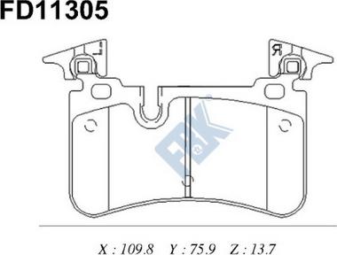 FBK FD11305 - Гальмівні колодки, дискові гальма avtolavka.club