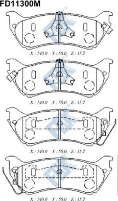 FBK FD11300M - Гальмівні колодки, дискові гальма avtolavka.club