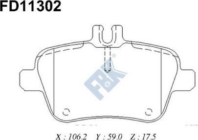 FBK FD11302 - Гальмівні колодки, дискові гальма avtolavka.club