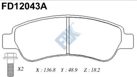 FBK FD12043A - Гальмівні колодки, дискові гальма avtolavka.club