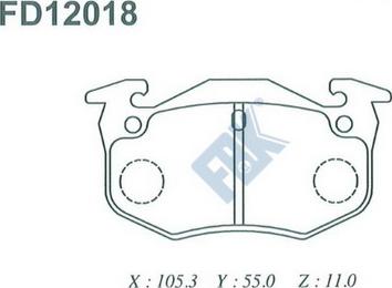 FBK FD12018 - Гальмівні колодки, дискові гальма avtolavka.club