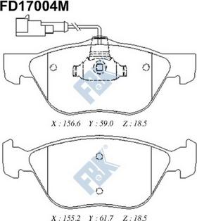 FBK FD17004M - Гальмівні колодки, дискові гальма avtolavka.club